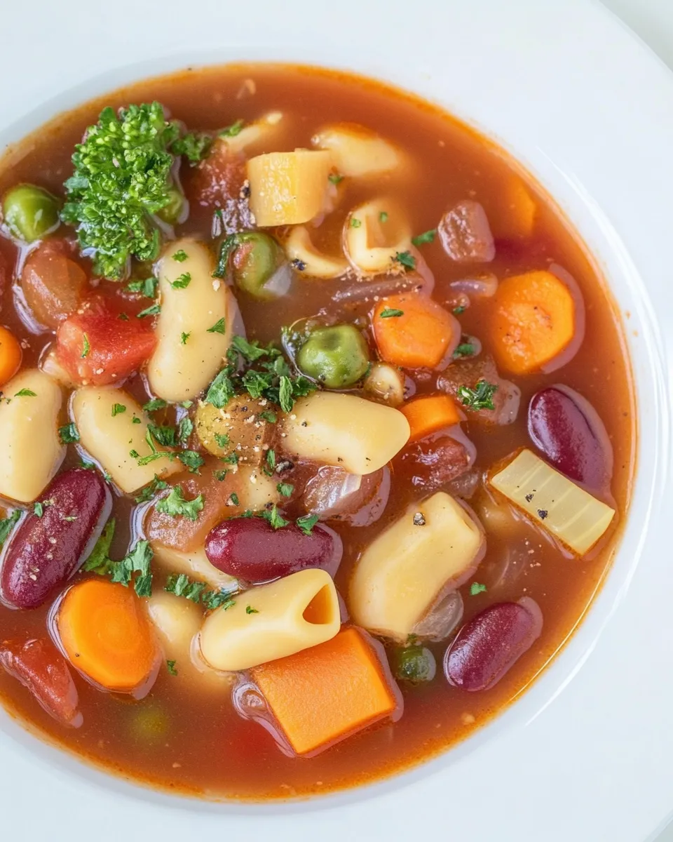 Delicious Vegan Minestrone Soup shot