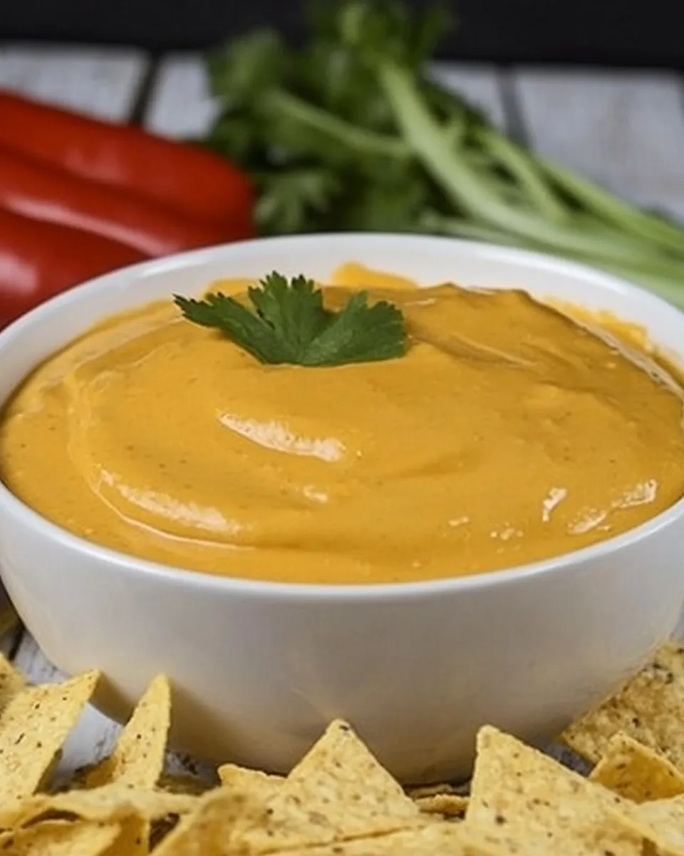 Delicious Vegan Nacho Cheese Sauce shot