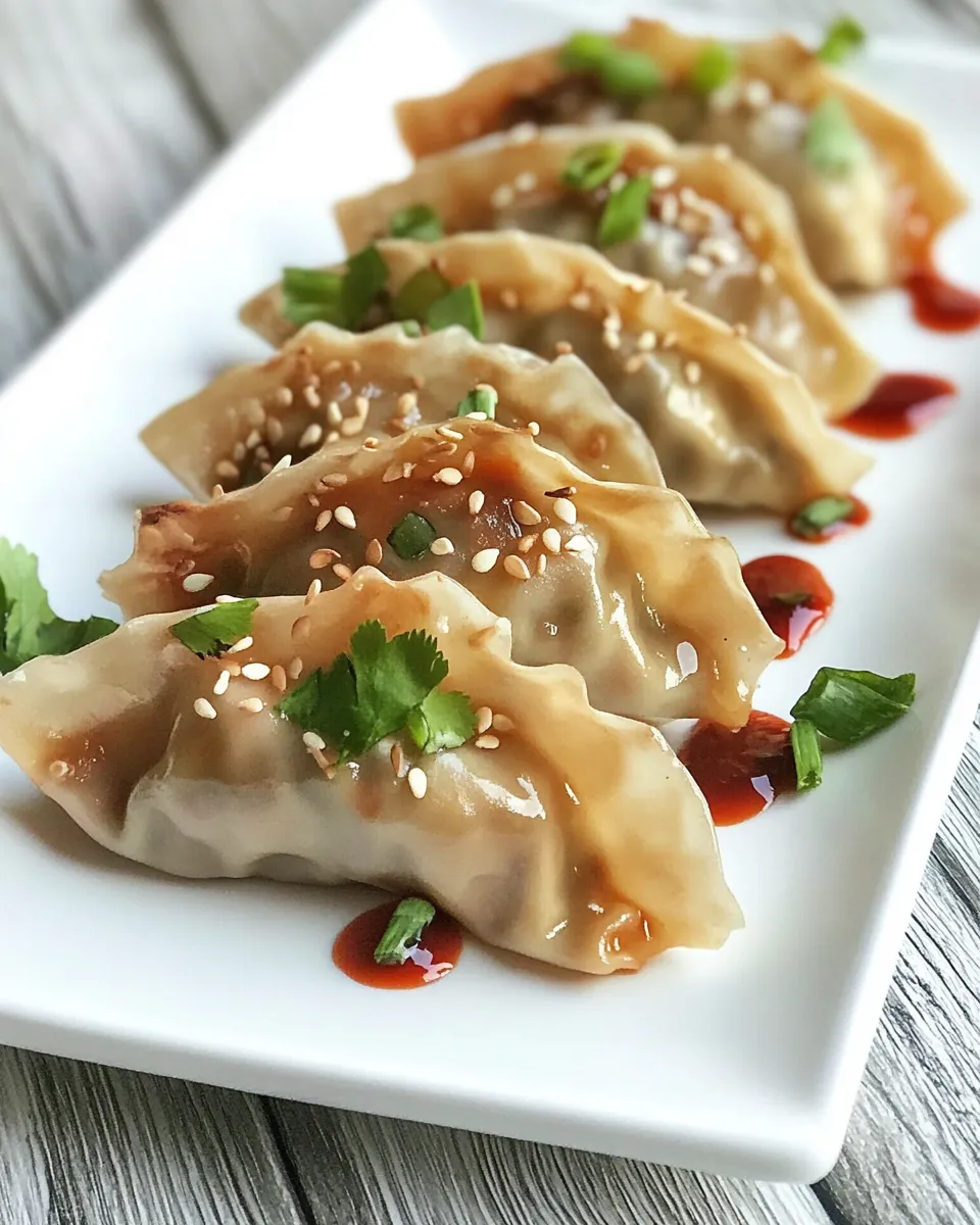 Delicious Vegetable Potstickers! food shot