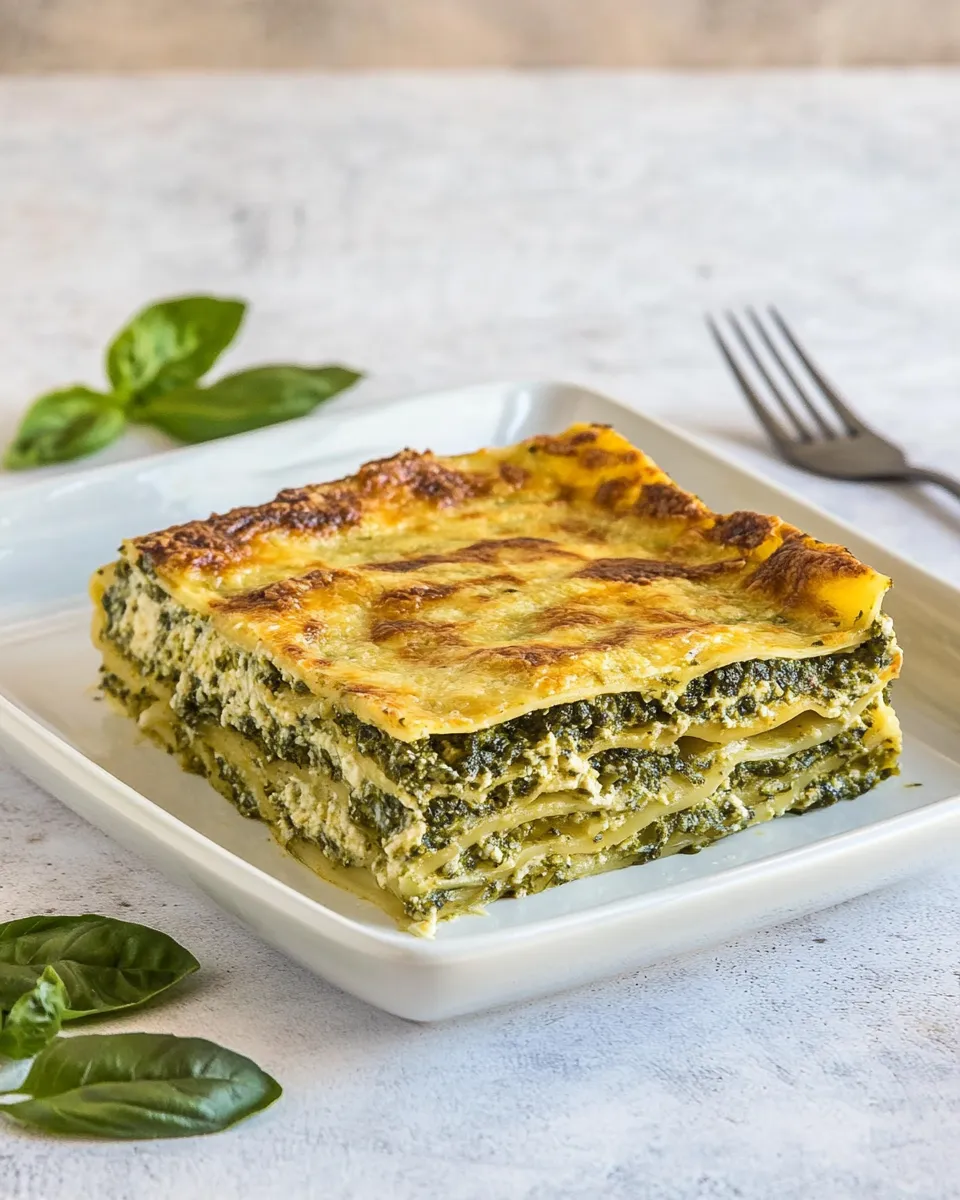 Homemade Veggie Pesto & Spinach Lasagna photo