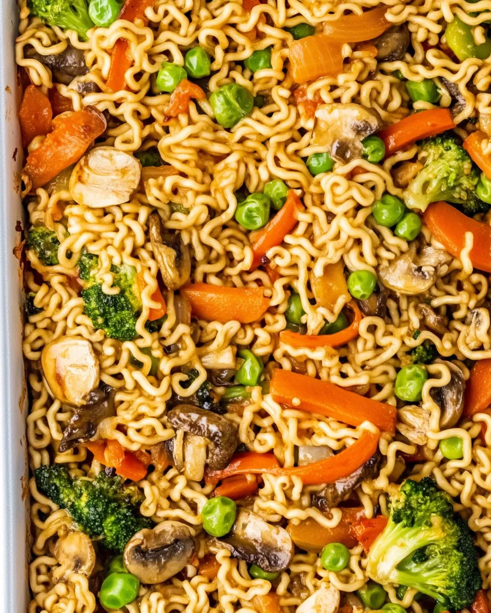 Easy Veggie Ramen Casserole (Dump & Bake) recipe photo
