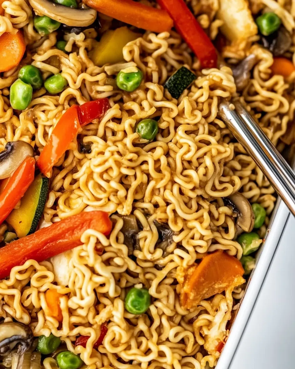 Delicious Veggie Ramen Casserole (Dump & Bake) dish photo