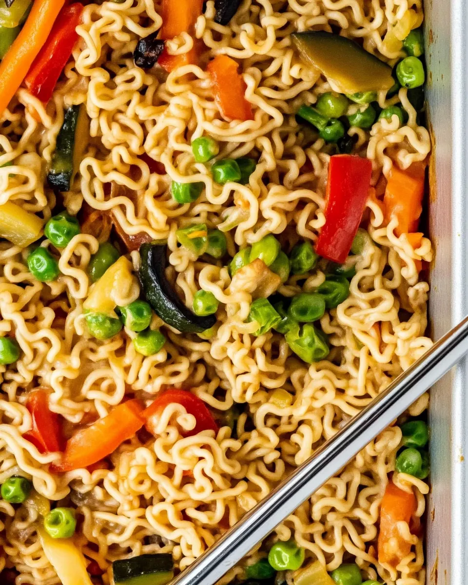 Healthy Veggie Ramen Casserole (Dump & Bake) image