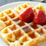 Homemade Waffles with Brown Sugar Butter Syrup photo