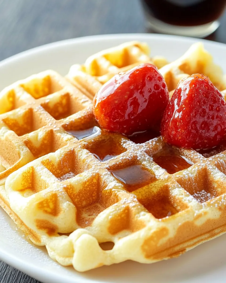 Homemade Waffles with Brown Sugar Butter Syrup photo