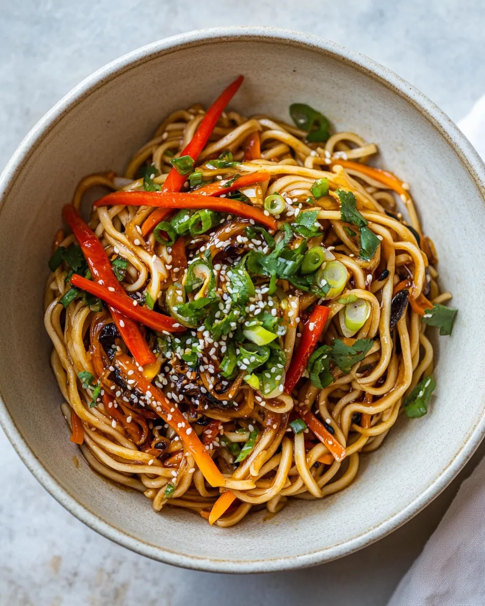 Savory Weeknight 20 Minute Spicy Udon Noodles. recipe photo