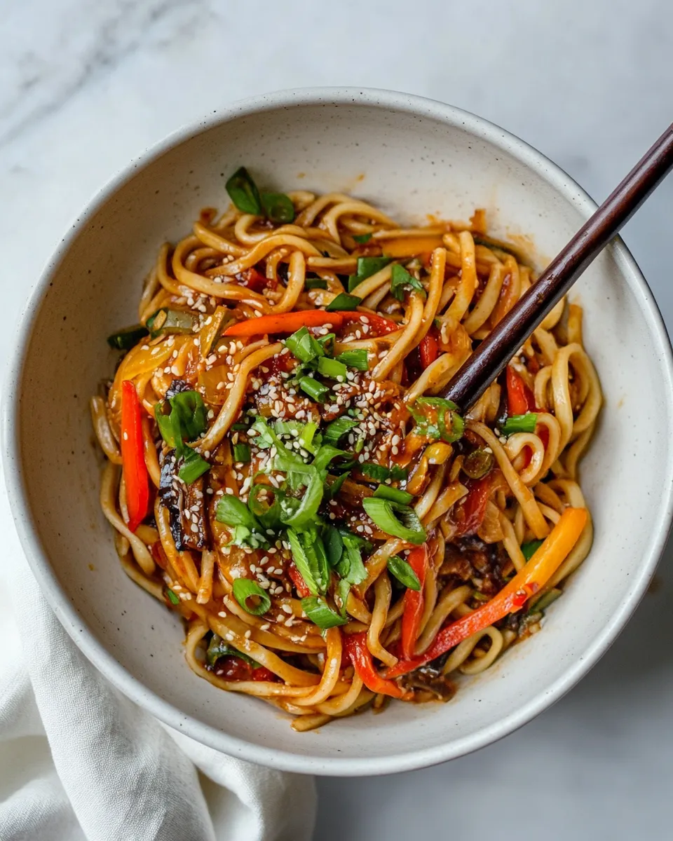 Savory Weeknight 20 Minute Spicy Udon Noodles. image