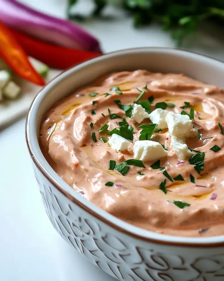Homemade Whipped Feta and Red Pepper Dip photo