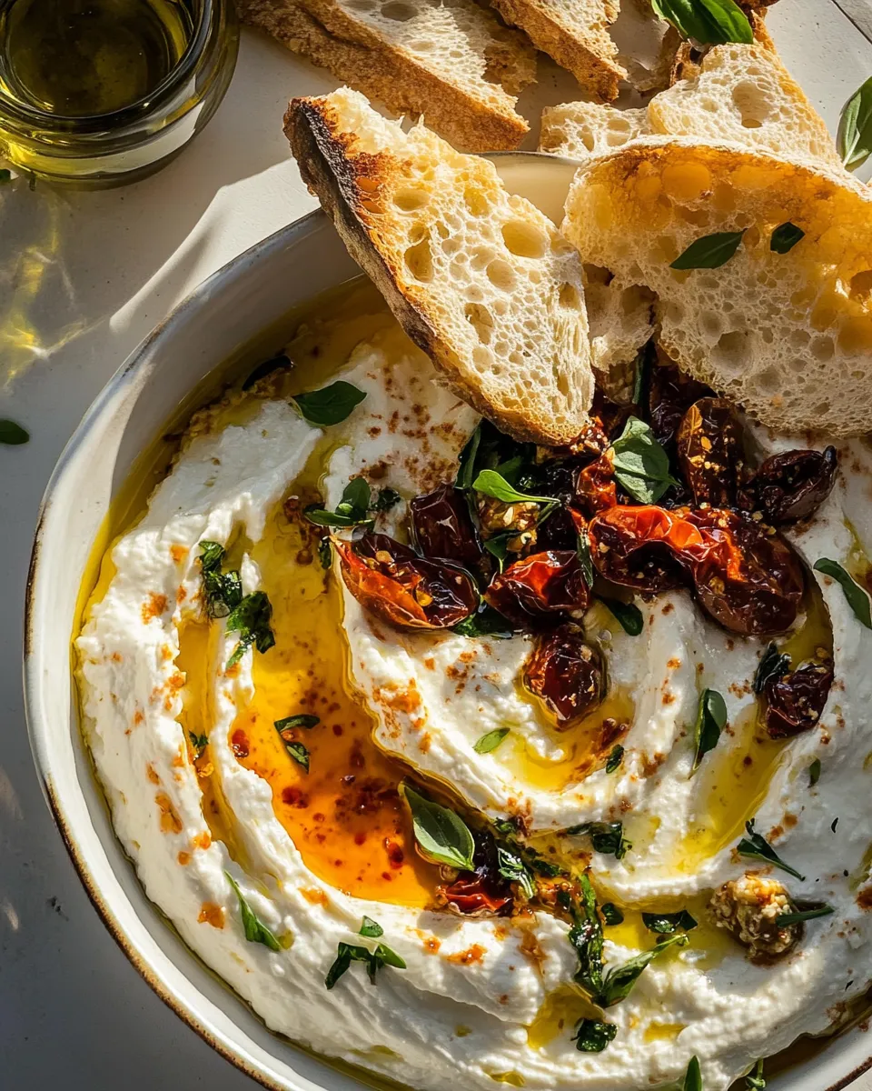 Delicious Whipped Goat Cheese and Calabrian Chile Oil Dip. image