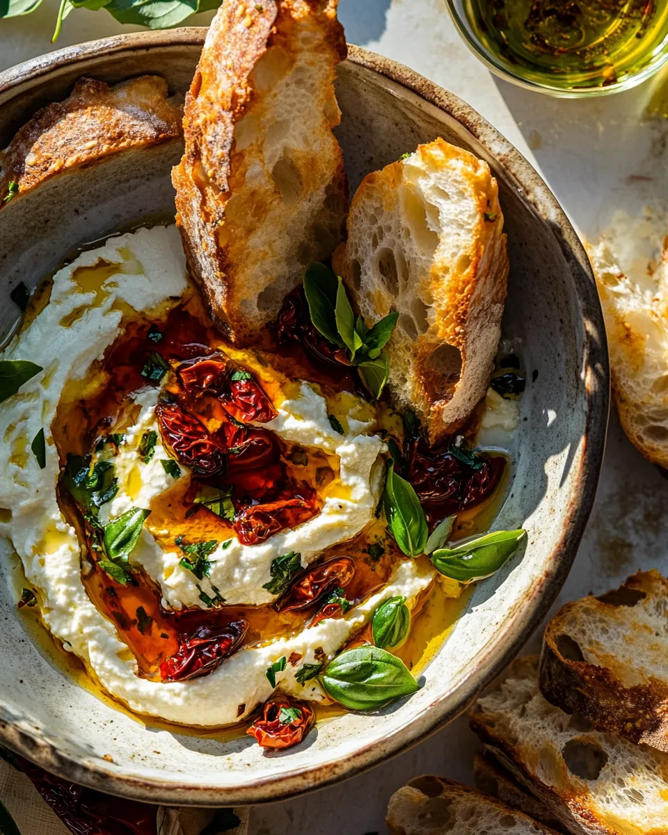 Easy Whipped Goat Cheese and Calabrian Chile Oil Dip. recipe photo