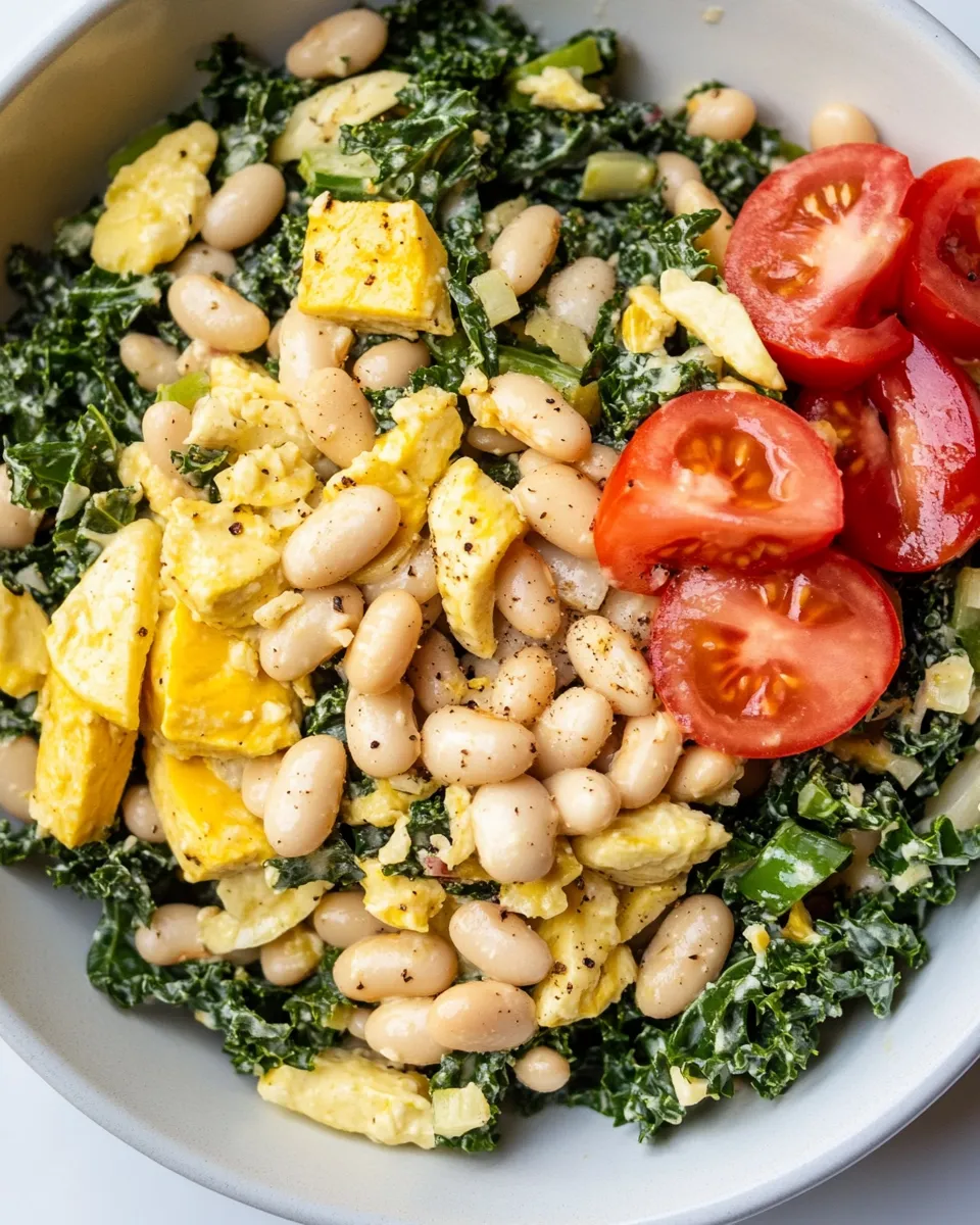 Healthy White Bean Kale Salad recipe photo