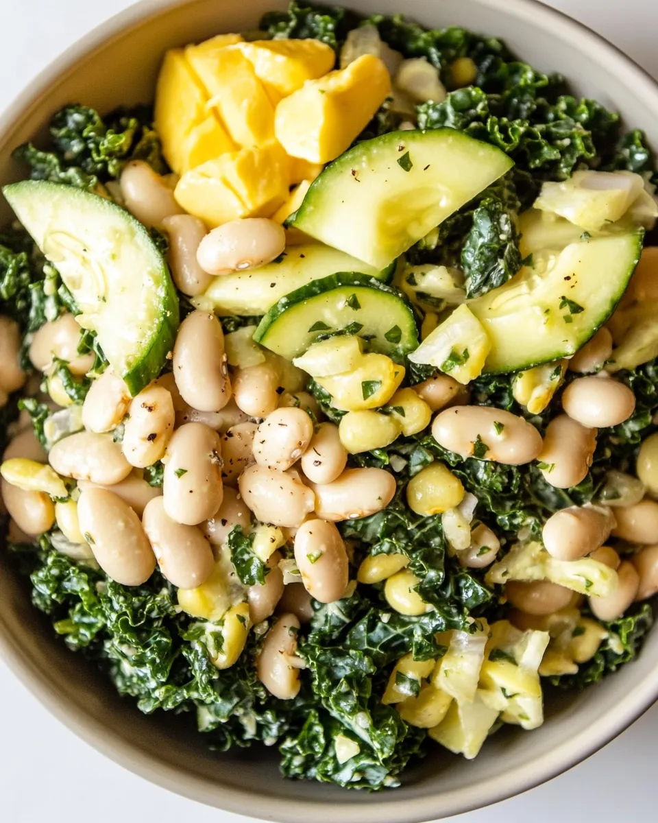 Quick White Bean Kale Salad dish photo