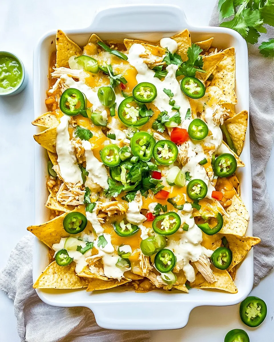 Homemade White Chicken Chili Nachos photo