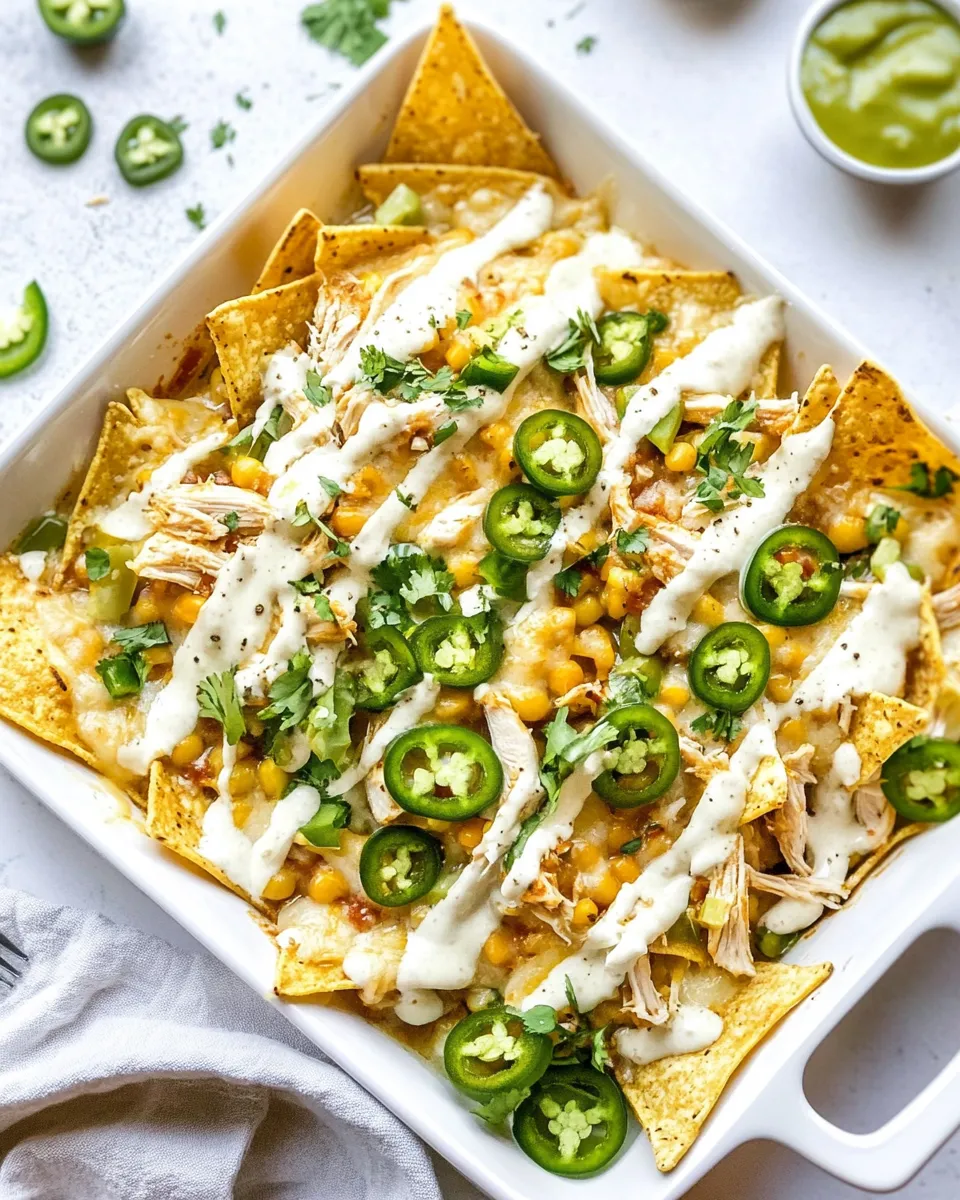 Delicious White Chicken Chili Nachos image