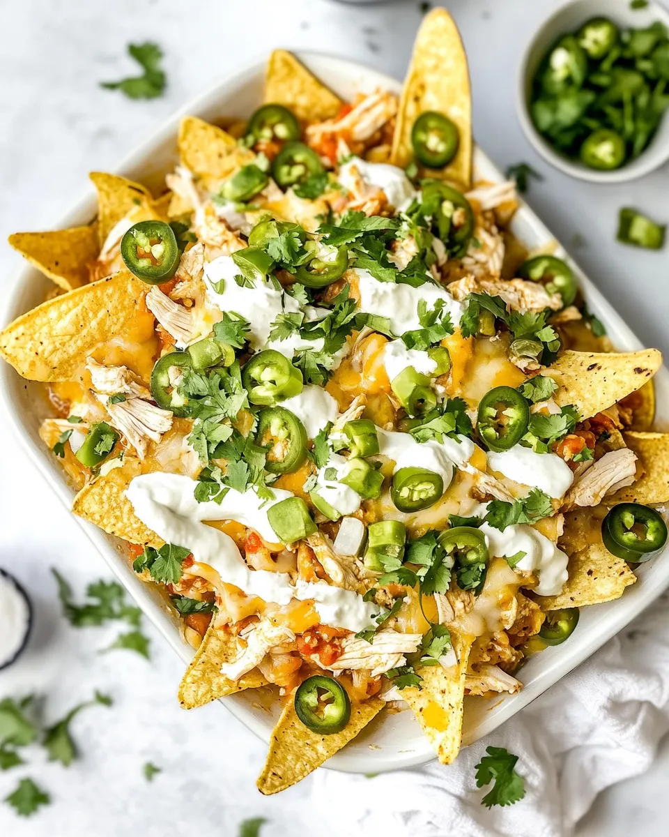 Easy White Chicken Chili Nachos recipe photo