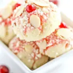 Easy White Chocolate Cherry Almond Shortbread Cookies photo