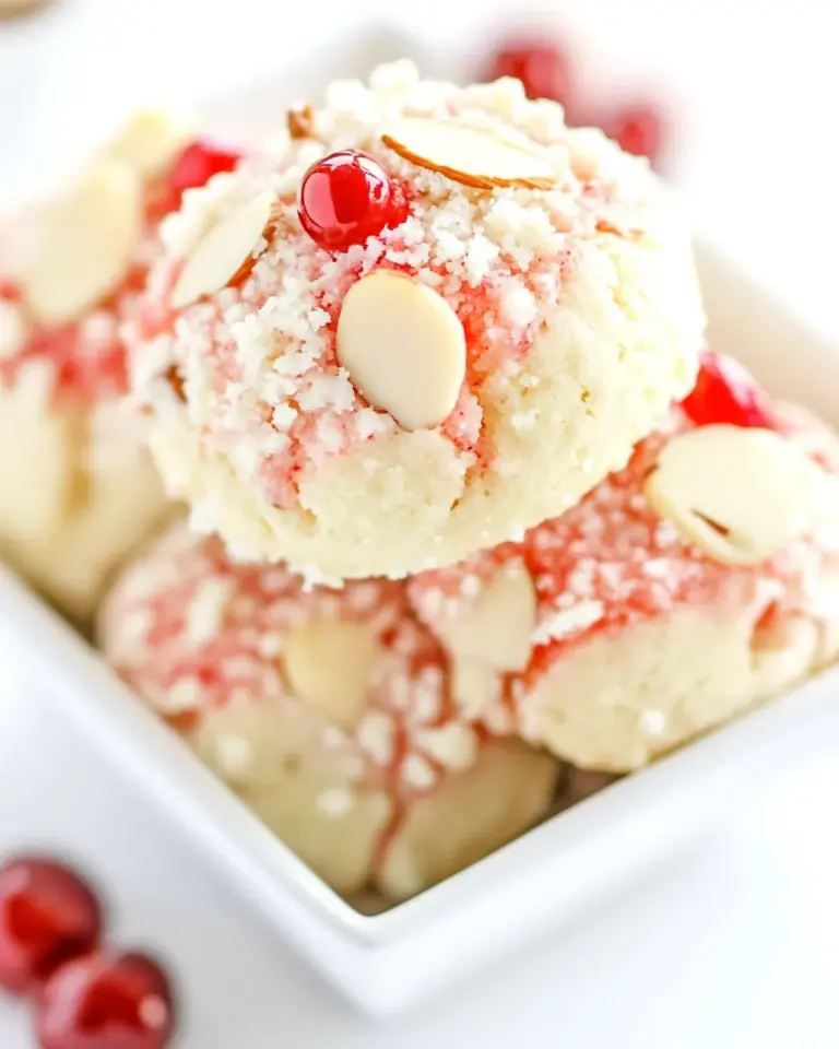 Easy White Chocolate Cherry Almond Shortbread Cookies photo