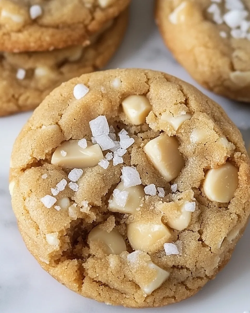 Classic White Chocolate Macadamia Nut Cookies with Sea Salt food shot