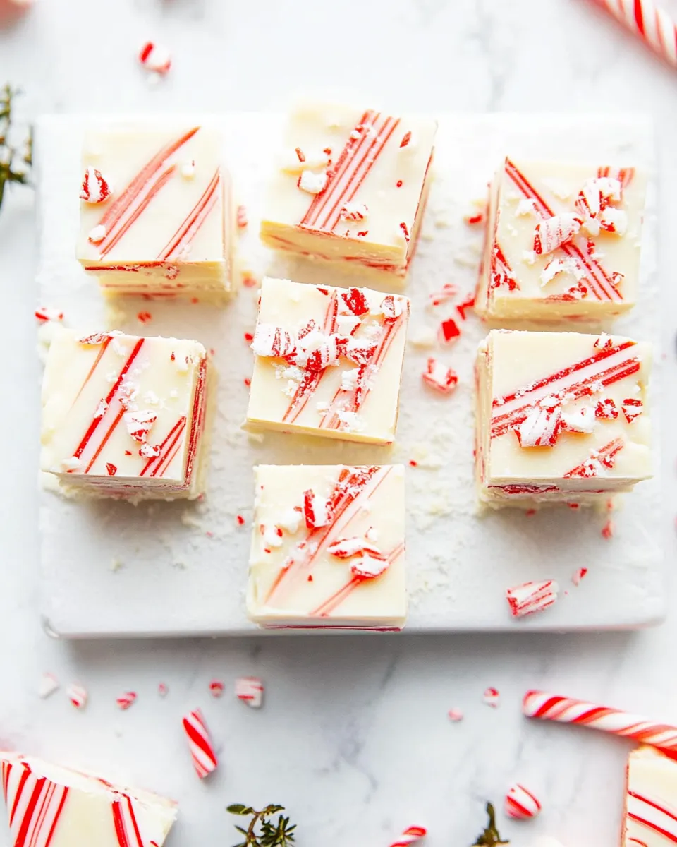 Homemade White Chocolate Peppermint Fudge photo