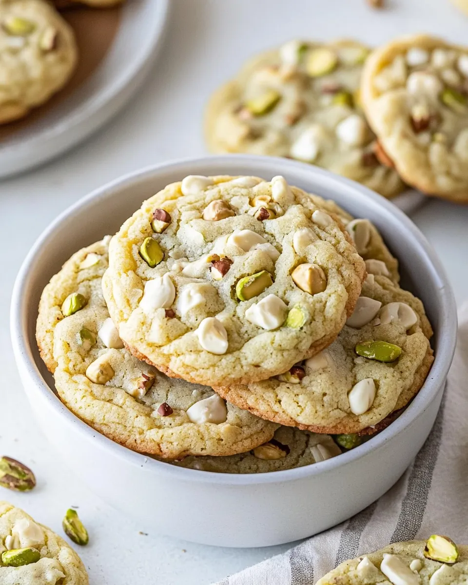 Classic White Chocolate Pistachio Pudding Cookies image