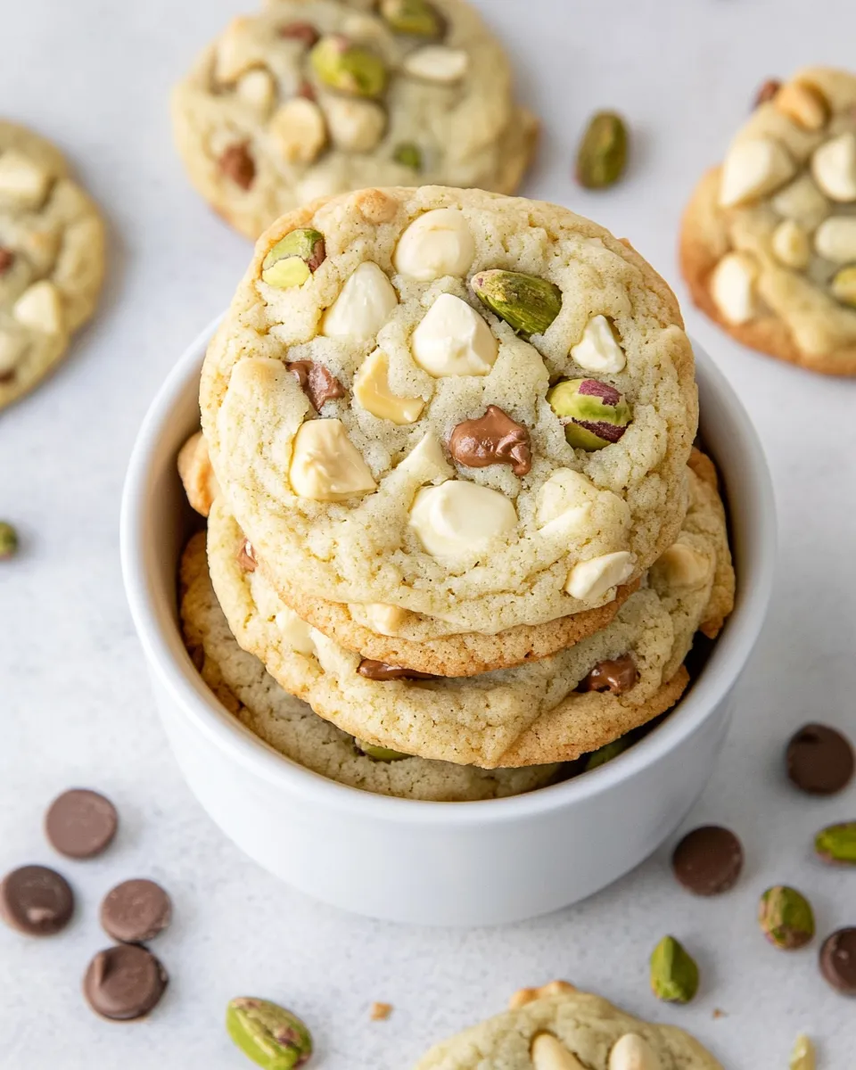 Easy White Chocolate Pistachio Pudding Cookies recipe photo