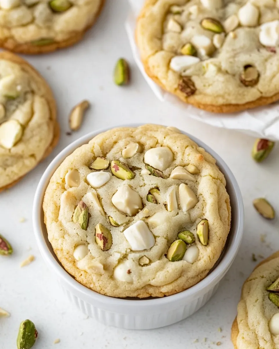 Delicious White Chocolate Pistachio Pudding Cookies shot