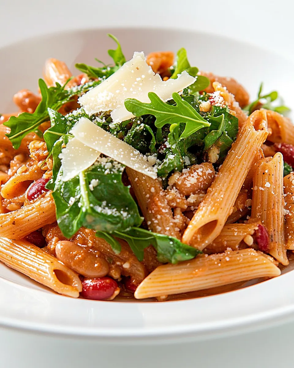 Easy Whole Grain Penne Pasta with Greens & Beans photo