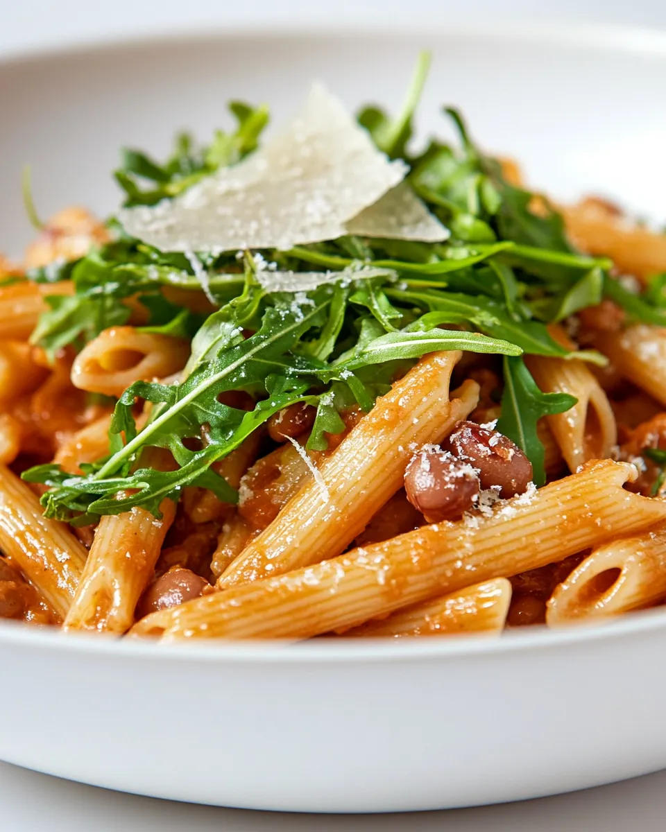 Delicious Whole Grain Penne Pasta with Greens & Beans image