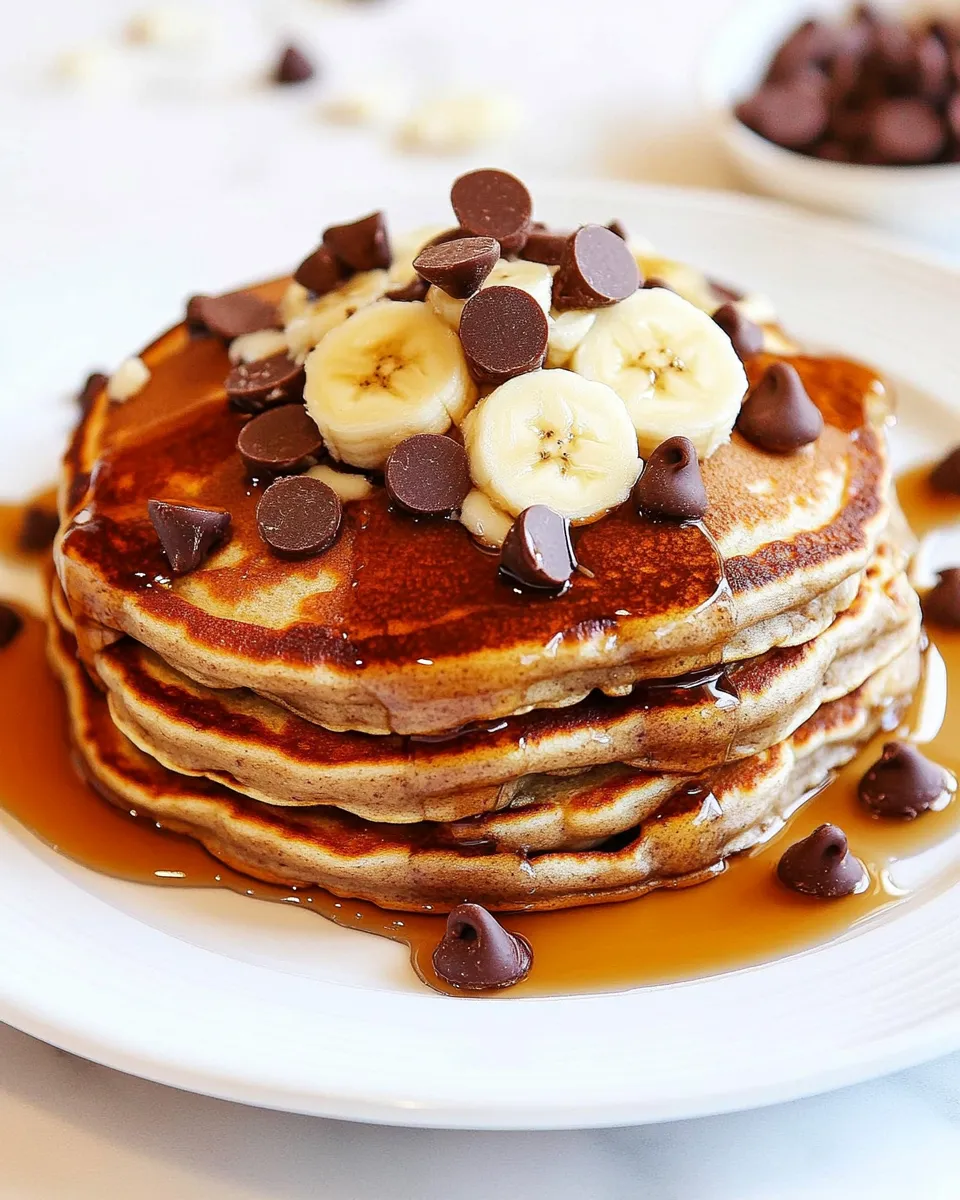 Easy Whole Wheat Choc Chip Banana Bread Pancakes shot