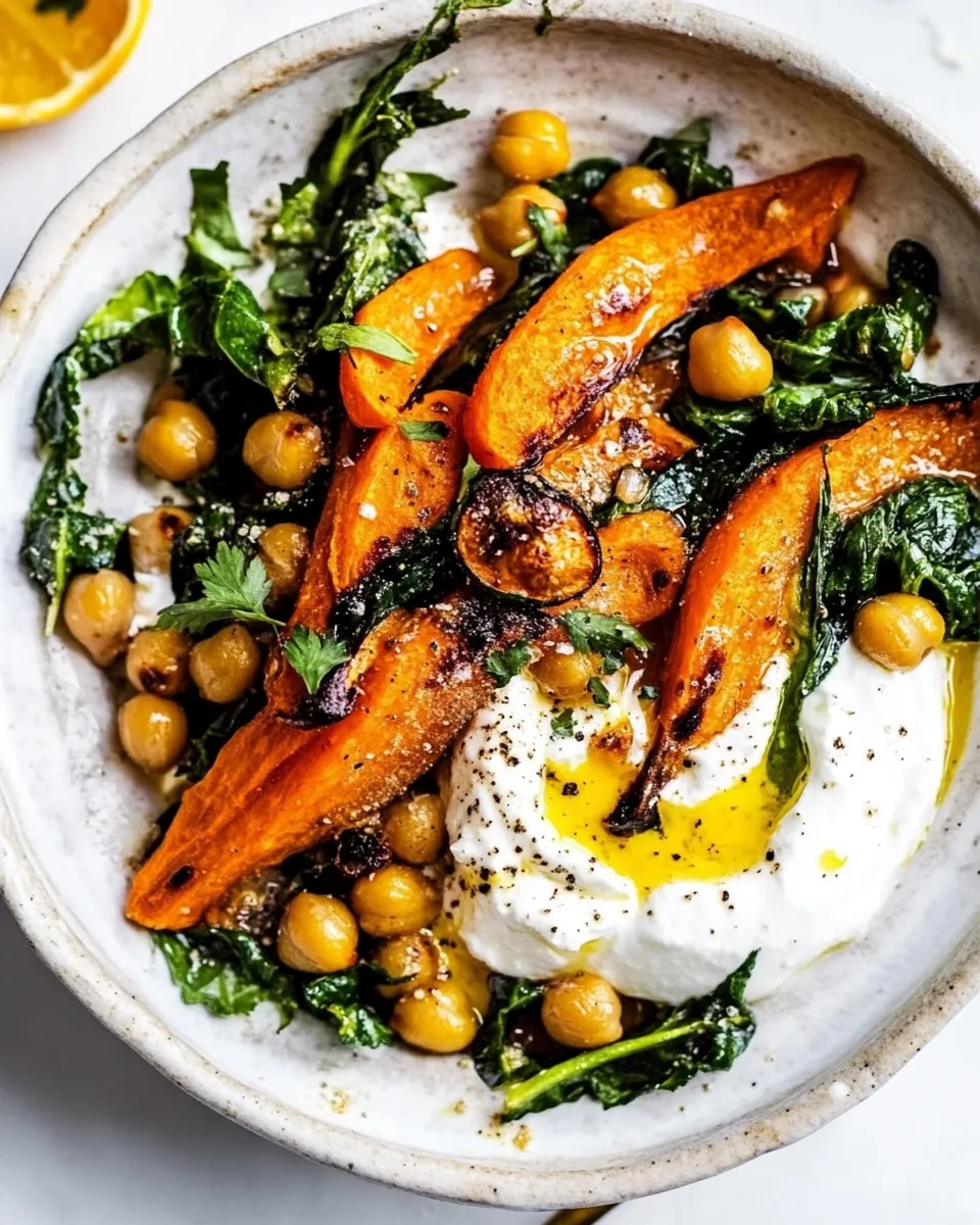 Healthy Zaatar Roasted Carrot and Chickpea Yogurt Bowls recipe photo