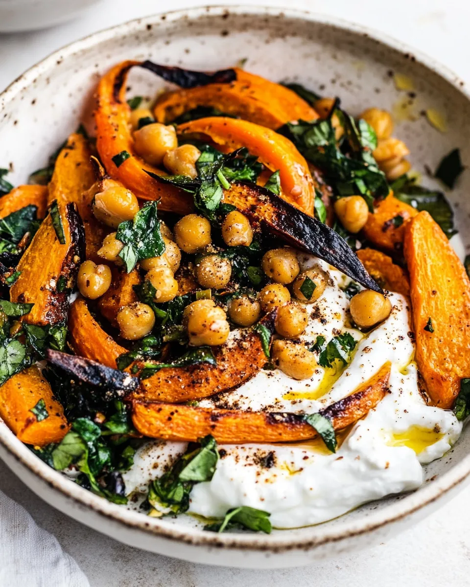 Savory Zaatar Roasted Carrot and Chickpea Yogurt Bowls shot